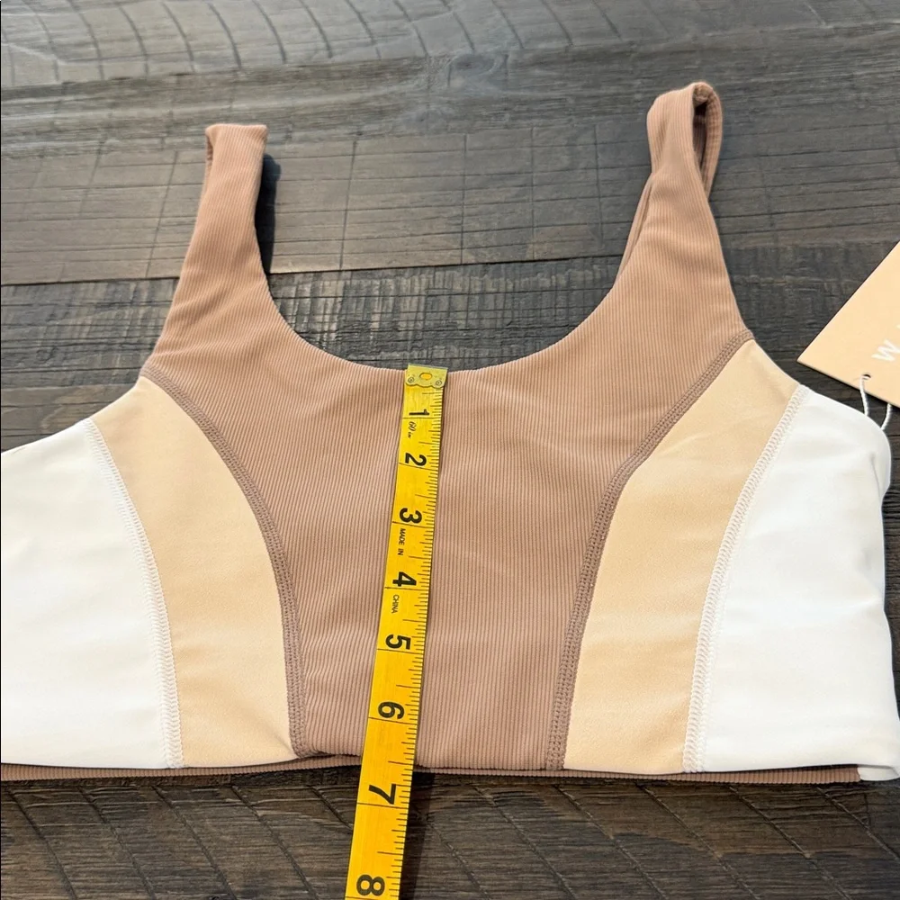 WILO The Label 2 Piece Sports Bra and Leggings Brown High Waist Stripe Ribbed S - Picture 16 of 16